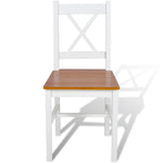 ZNTS Dining Chairs 4 pcs White Pinewood 241513