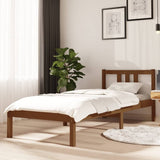 Bed Frame without Mattress Honey Brown Solid Wood 75x190 cm Small Single 814847