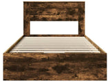 Bed Frame with Drawer Smoked Oak 100 x 200 cm Engineer Wood 3409871