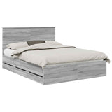 Bed Frame with Drawer Grey Sonoma 150 x 200 cm Engineer Wood 3411108