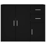 ZNTS Sideboard Black 91x29.5x75 cm Engineered Wood 823270