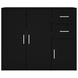 ZNTS Sideboard Black 91x29.5x75 cm Engineered Wood 823270