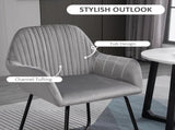 Modern Arm Chair Upholstered Accent Chair with Metal Base for Living Room Grey T3398P328182