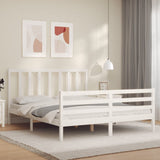 Bed Frame without Mattress White 160x200 cm Solid Wood Pine 3193867