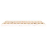 Bed Frame without Mattress White 135x190 cm Double Solid Wood Pine 823470