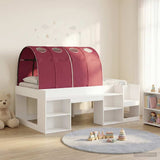Bed Frame with Tunnel 3 pcs White and Red Engineered Wood 3423621