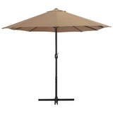 Parasol Taupe Polyester Extra Large Height-Adjustable 44870