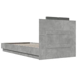 ZNTS Bed Frame with LED without Mattress Concrete Grey 90x200 cm 3210034