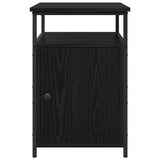 Bedside Cabinet with Drawer 2 pcs Black oak Engineered Wood 879506