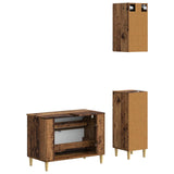 3 Piece Bathroom Cabinet Set ARNHEM Old Wood Engineered Wood 3417772