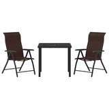 Garden Dining Set 3 pcs Brown Powder-Coated Steel 3379261