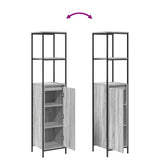 Bathroom Cabinet with Shelves Grey Sonoma 36x35x165 cm 861910