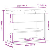 Shoe Bench Old Wood 62x32x50 cm Engineered Wood 857629