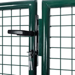 Fence Gate Steel 306x125 cm Green 42981