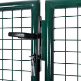Fence Gate Steel 306x125 cm Green 42981