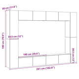Wall Mounted TV cabinets 8 pcs Artisan Oak Engineered Wood 3328978