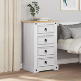 Bedside Table Corona White 53 x 39 x 84 cm Solid Pine Wood 42021190