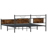 Metal Bed Frame without Mattress Smoked Oak 180x200 cm Super King 3325114