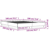 Bed Frame without Mattress Grey Sonoma 140x190 cm 3209875