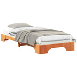 Bed Frame Brown 100 x 210 cm Solid Pine Wood 872898