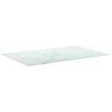 Table Top White 100x62 cm 8mm Tempered Glass with Marble Design 322259