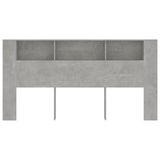 Headboard Cabinet Concrete Grey 200x18.5x104.5 cm 811956