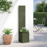 Garden Privacy Screen Olive green 32 x 150 cm Cold-rolled steel 876388