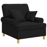 XL Armchair with Cushions Black Fabric 42043485