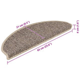Stair Mats Self-adhesive Sisal-Look 15 pcs 65x21x4 cm Dark Beige 326878