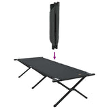 Folding Camping Bed Folding Manual Black Oxford fabric 42003193