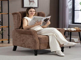 150&deg Reclining Vintage Armchair, with footrest - Brown T3398P378082