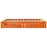 Bed Frame without Mattress Wax Brown 135x190 cm Double Solid Wood Pine 3309016