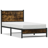 Metal Bed Frame without Mattress Smoked Oak 90x200 cm 4007825