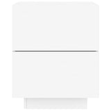 Bedside Cabinet with LED Lights White Engineered Wood 836735
