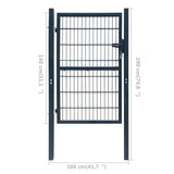 2D Fence Gate Anthracite Grey 100x140 cm 141743