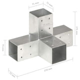 Post Connectors 4 pcs X Shape Galvanised Metal 71x71 mm 145460