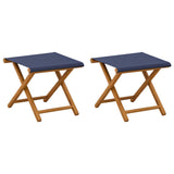 Deck Chair 2 pcs Solid Eucalyptus Wood Blue 42024893