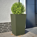 ZNTS Garden Planter Olive Green 45x45x75 cm Steel 851100