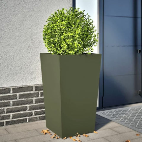 ZNTS Garden Planter Olive Green 45x45x75 cm Steel 851100