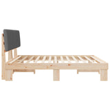 Bed Frame with Upholstered Headboard Light Grey 200 x 200 cm 3398094