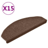 Stair Mats 15 pcs 65x24x4 cm Brown Half Round Large 322367