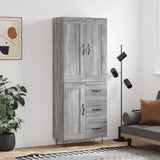 Highboard Grey Sonoma 69.5x34x180 cm Engineered Wood 3200039