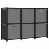 322607 6-Cube Display Shelf with Boxes Black 103x30x72,5 cm Fabric