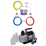 ZNTS Vacuum Pump 50 L/min with 2-way Manifold Gauge Set in Tool Kit 3100286