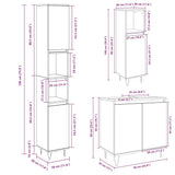 3 Piece Bathroom Furniture Set Sonoma Oak Engineered Wood 3307674