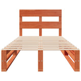 Bed Frame without Mattress Wax Brown 90x200 cm Solid Wood Pine 850796