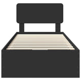 Bed Frame with Drawer Black 90 x 200 cm Engineered Wood 3412221
