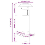 Chimney Extension Silver 25 x 25 x 65 cm Stainless Steel 42008443