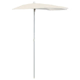 Garden Half Parasol with Pole 180x90 cm Sand 315559