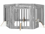 Dog Gate with Stands 6 pcs Grey Sonoma 60 x 80 cm 892106